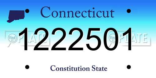 1222501 Connecticut License Plate
