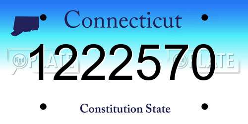 1222570 Connecticut License Plate
