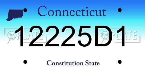12225D1 Connecticut License Plate