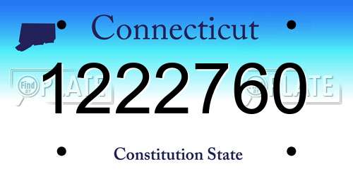 1222760 Connecticut License Plate