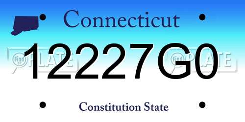 12227G0 Connecticut License Plate
