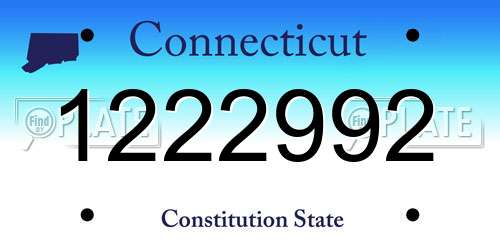 1222992 Connecticut License Plate