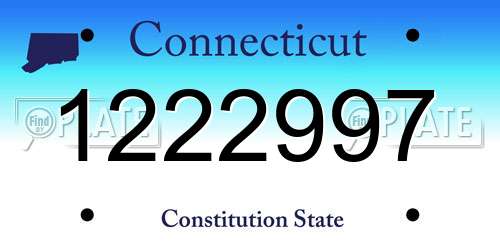 1222997 Connecticut License Plate