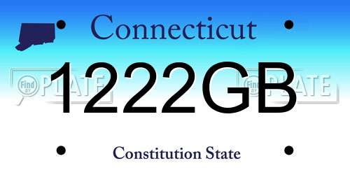 1222GB Connecticut License Plate