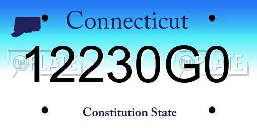 12230G0 Connecticut License Plate
