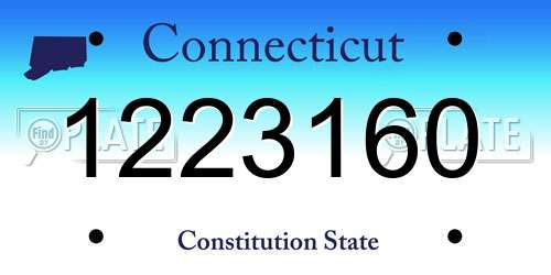 1223160 Connecticut License Plate