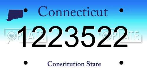 1223522 Connecticut License Plate