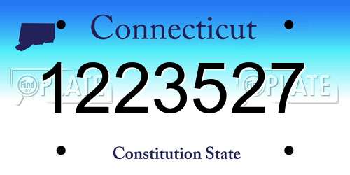 1223527 Connecticut License Plate