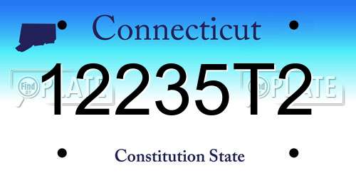 12235T2 Connecticut License Plate