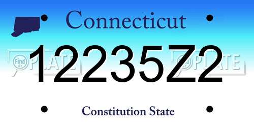 12235Z2 Connecticut License Plate