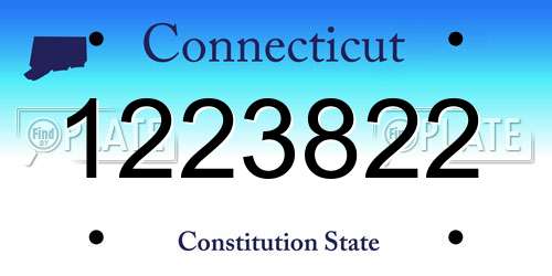 1223822 Connecticut License Plate