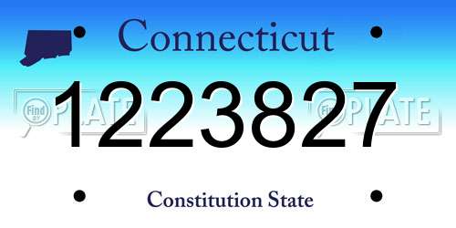 1223827 Connecticut License Plate