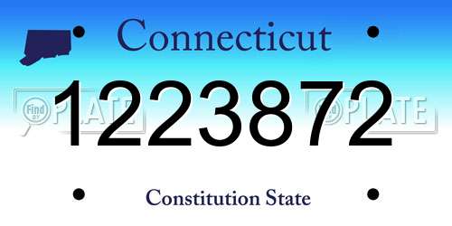 1223872 Connecticut License Plate