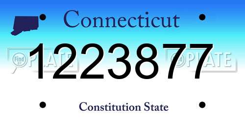 1223877 Connecticut License Plate