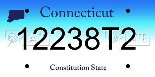 12238T2 Connecticut License Plate