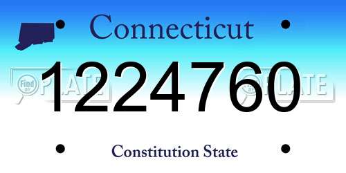 1224760 Connecticut License Plate