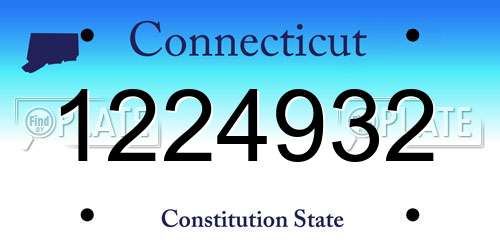 1224932 Connecticut License Plate