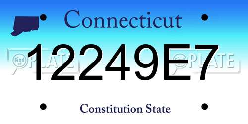 12249E7 Connecticut License Plate