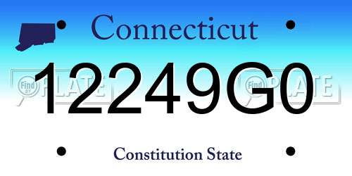 12249G0 Connecticut License Plate