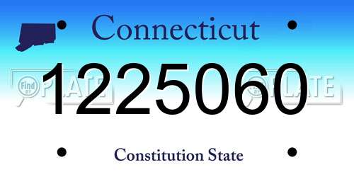 1225060 Connecticut License Plate