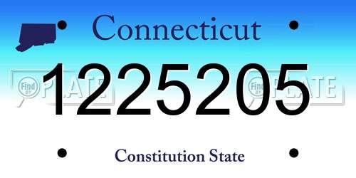 1225205 Connecticut License Plate