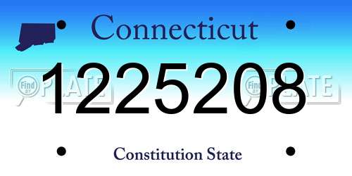 1225208 Connecticut License Plate