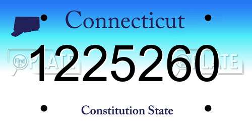 1225260 Connecticut License Plate