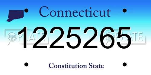 1225265 Connecticut License Plate