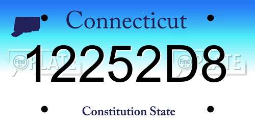 12252D8 Connecticut License Plate