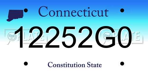 12252G0 Connecticut License Plate