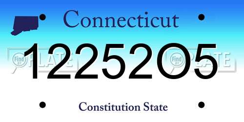 12252O5 Connecticut License Plate