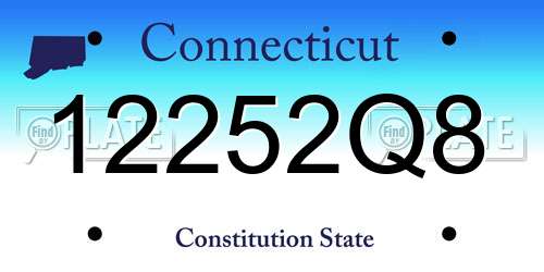 12252Q8 Connecticut License Plate