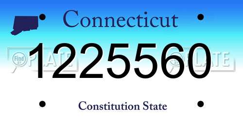 1225560 Connecticut License Plate