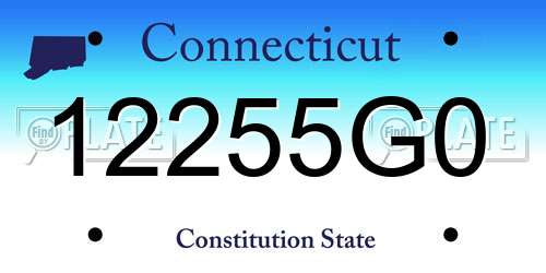 12255G0 Connecticut License Plate