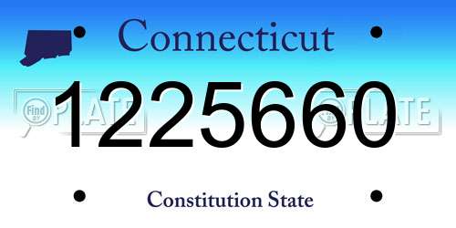 1225660 Connecticut License Plate