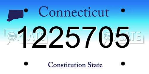 1225705 Connecticut License Plate