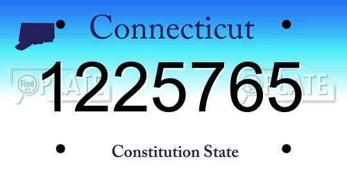 1225765 Connecticut License Plate