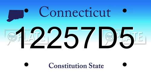 12257D5 Connecticut License Plate