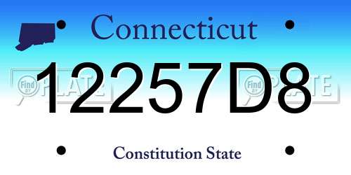 12257D8 Connecticut License Plate