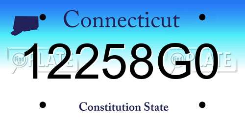 12258G0 Connecticut License Plate