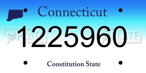 1225960 Connecticut License Plate