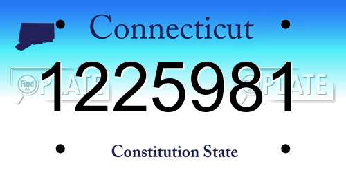 1225981 Connecticut License Plate