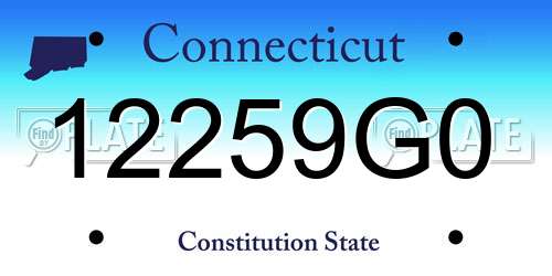 12259G0 Connecticut License Plate