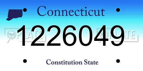 1226049 Connecticut License Plate