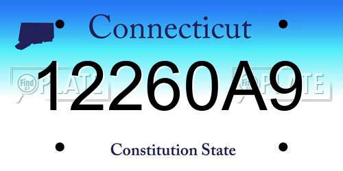 12260A9 Connecticut License Plate
