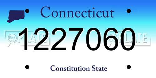 1227060 Connecticut License Plate