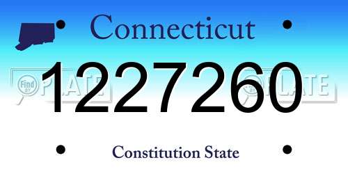 1227260 Connecticut License Plate