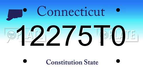 12275T0 Connecticut License Plate