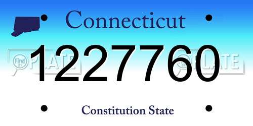 1227760 Connecticut License Plate