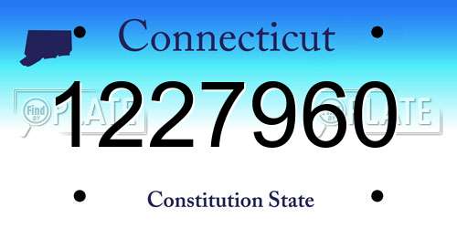 1227960 Connecticut License Plate
